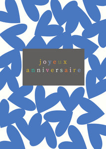 Pattern Work - "Joyeux anniversaire", cœurs bleus