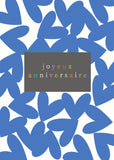 Pattern Work - "Joyeux anniversaire", cœurs bleus
