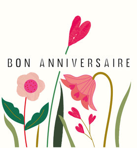 Posie - Anniversaire fleurs roses en coeur