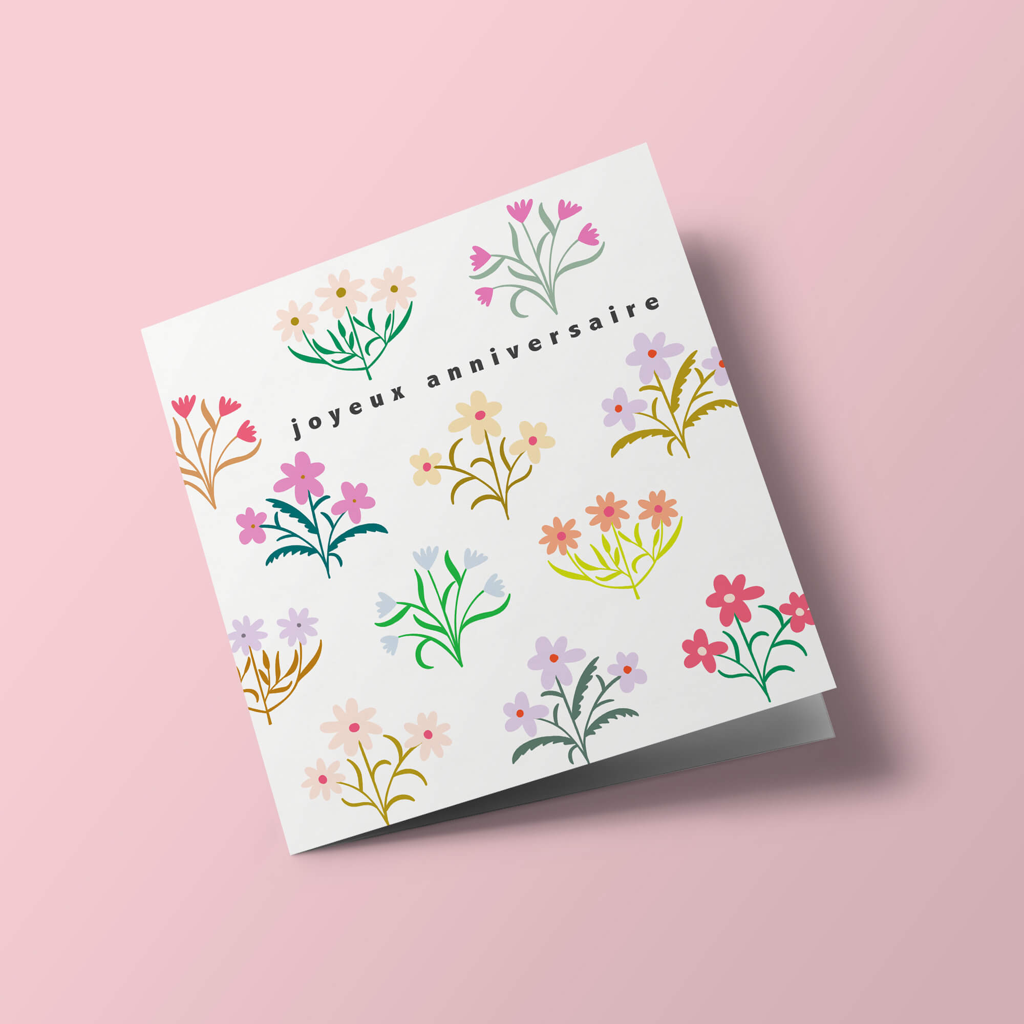 Prairie - Bouquets de fleurs de couleurs, joyeux anniversaire