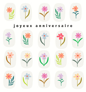 Prairie - bouquets de fleurs en gommettes