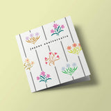 Prairie - bouquets sur fond rayures grises