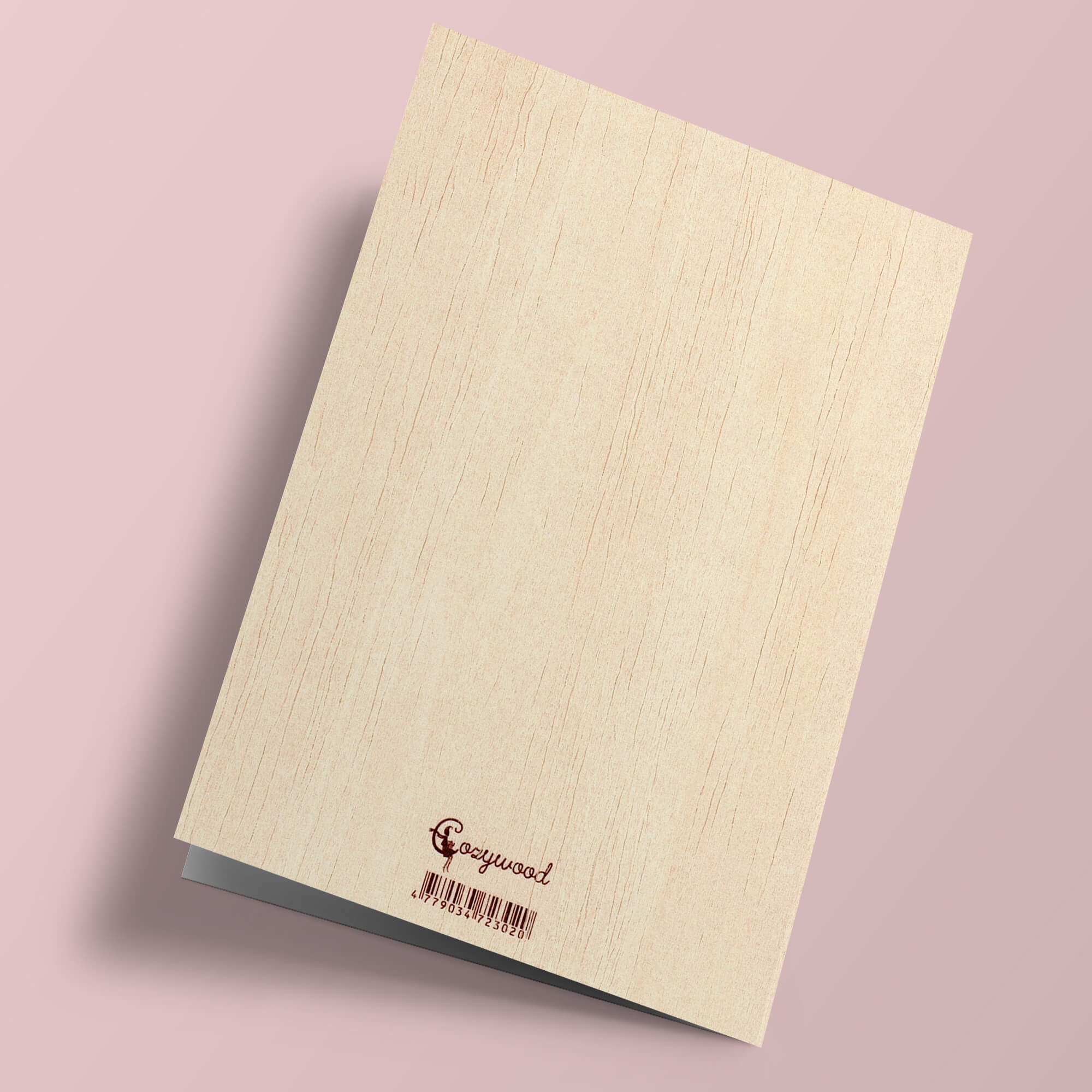 Carte en bois - Dame et boule à neige