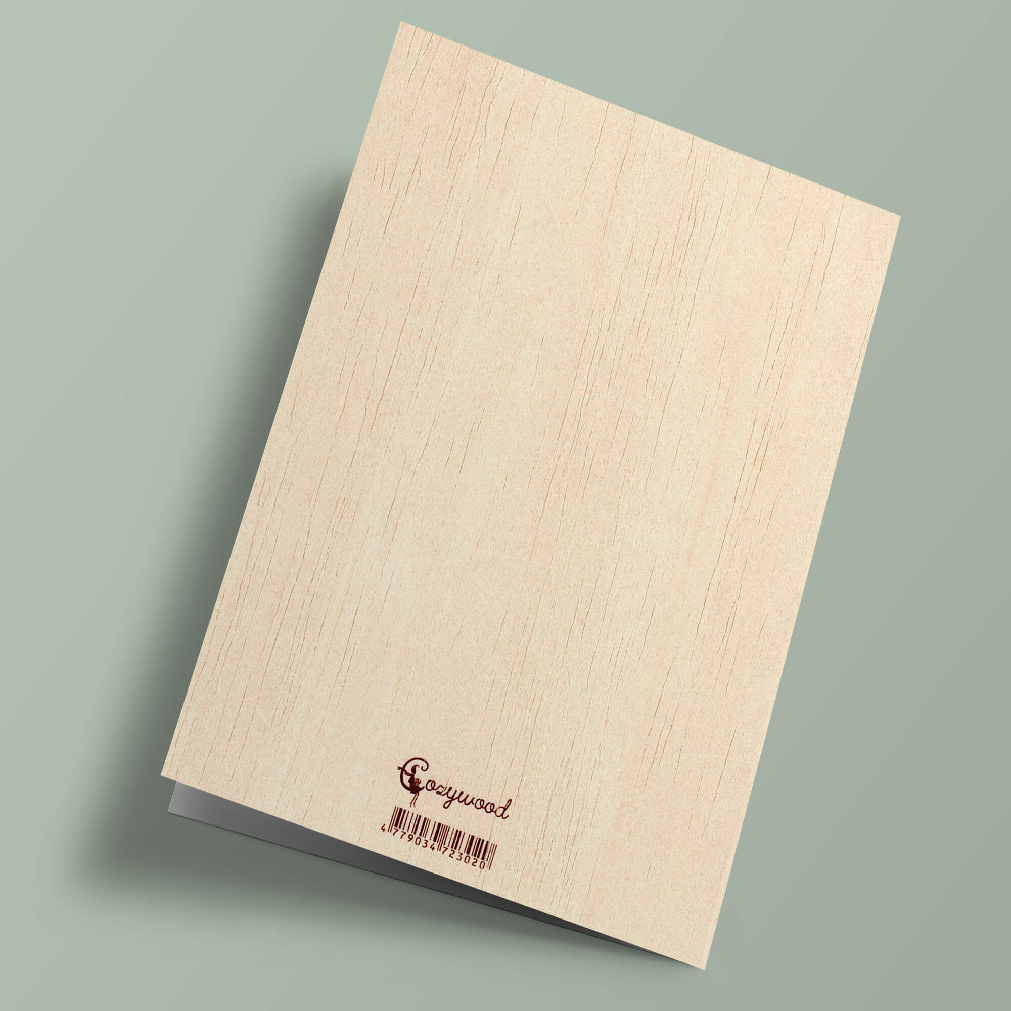 Carte en bois - Tasse de chocolat chaud