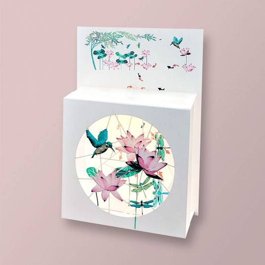Carte box - Colibris et fleurs