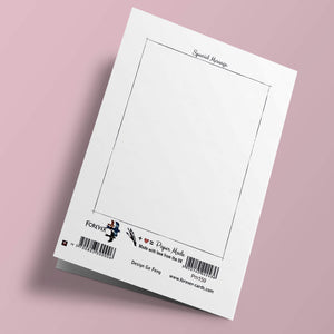 Carte découpée - Coeur de fleurs sous la fenêtre