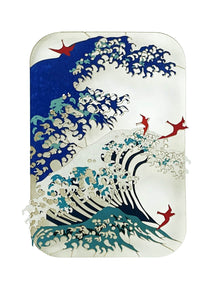 Carte découpée - Vague et oiseaux