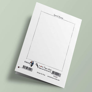 Carte découpée - Arbre vert 2 oiseaux rouges