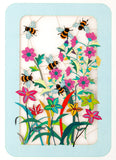 Carte découpée - Abeilles et fleurs