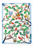 Carte découpée - Chouettes et feuilles