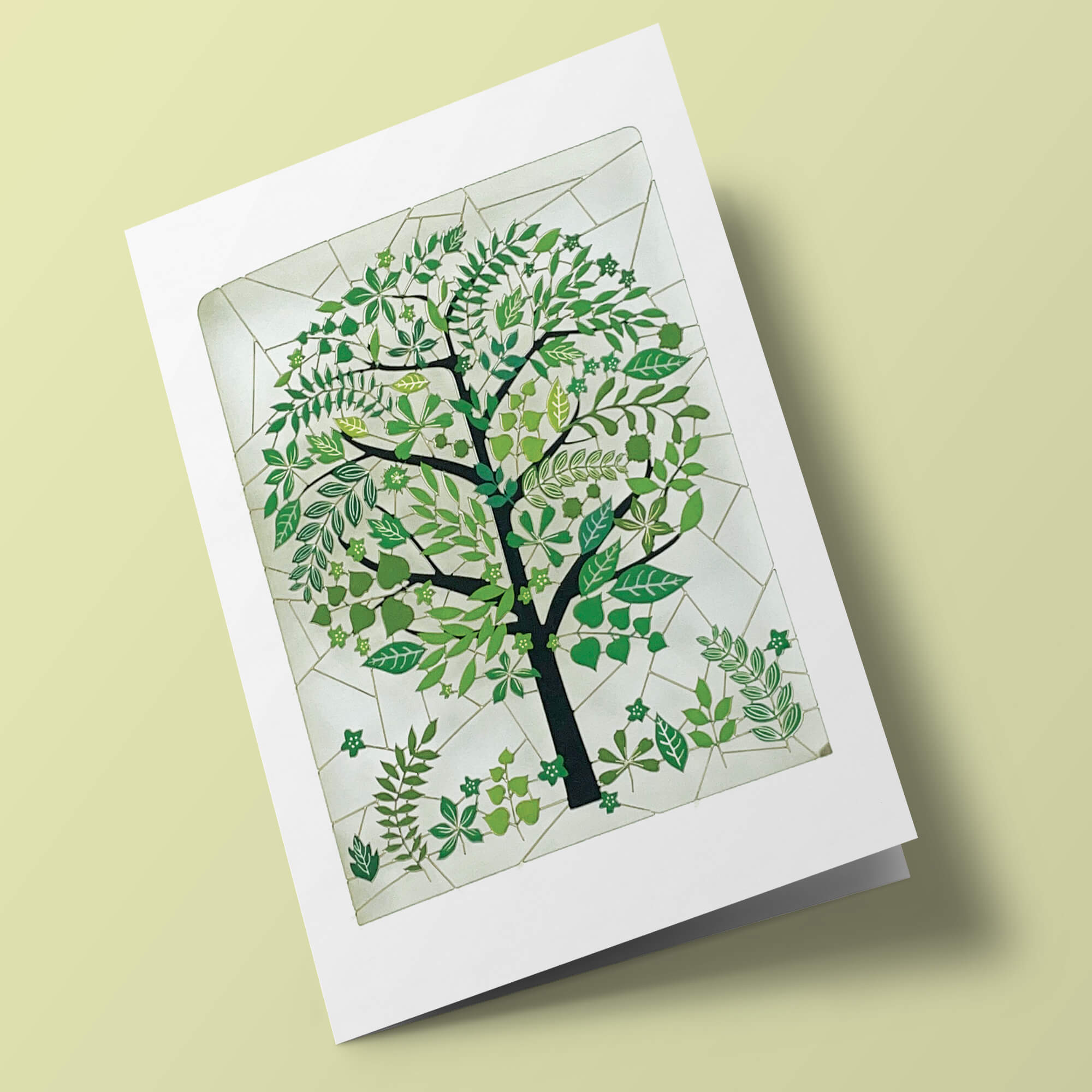 Carte découpée - Arbre vert