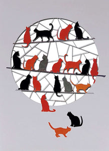 Carte découpée - Chats