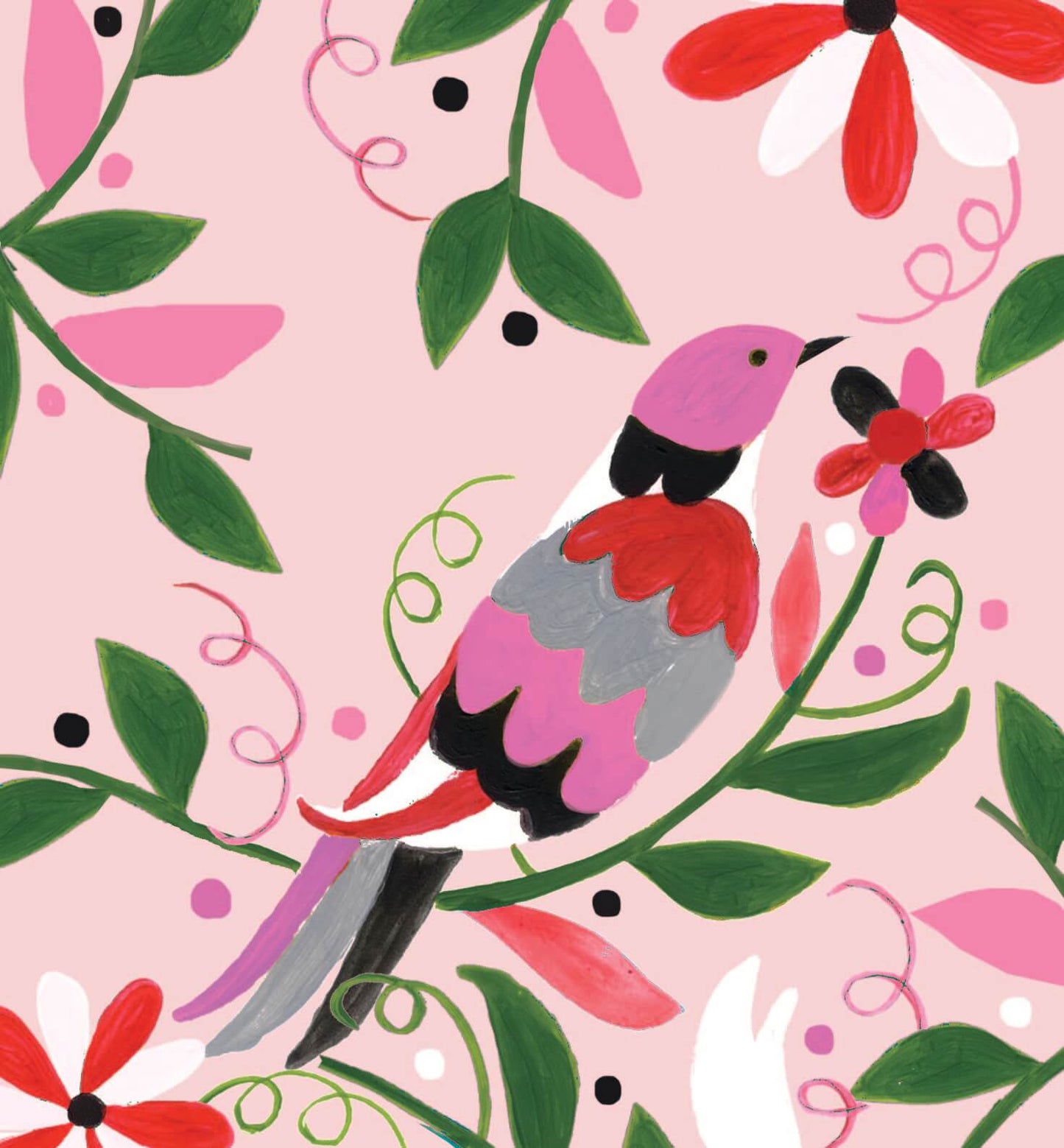 Fiesta - Oiseau et fleurs