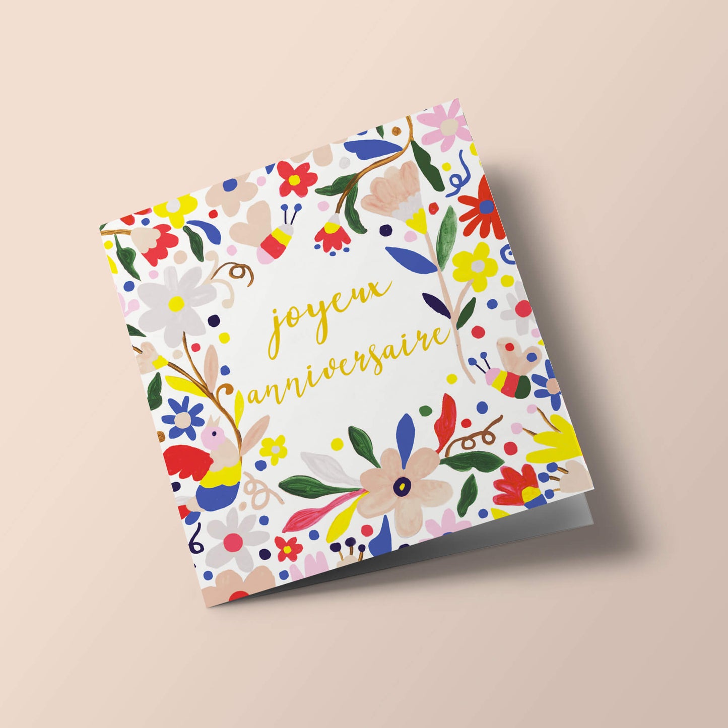 Fiesta - Joyeux anniversaire, fleurs colorés