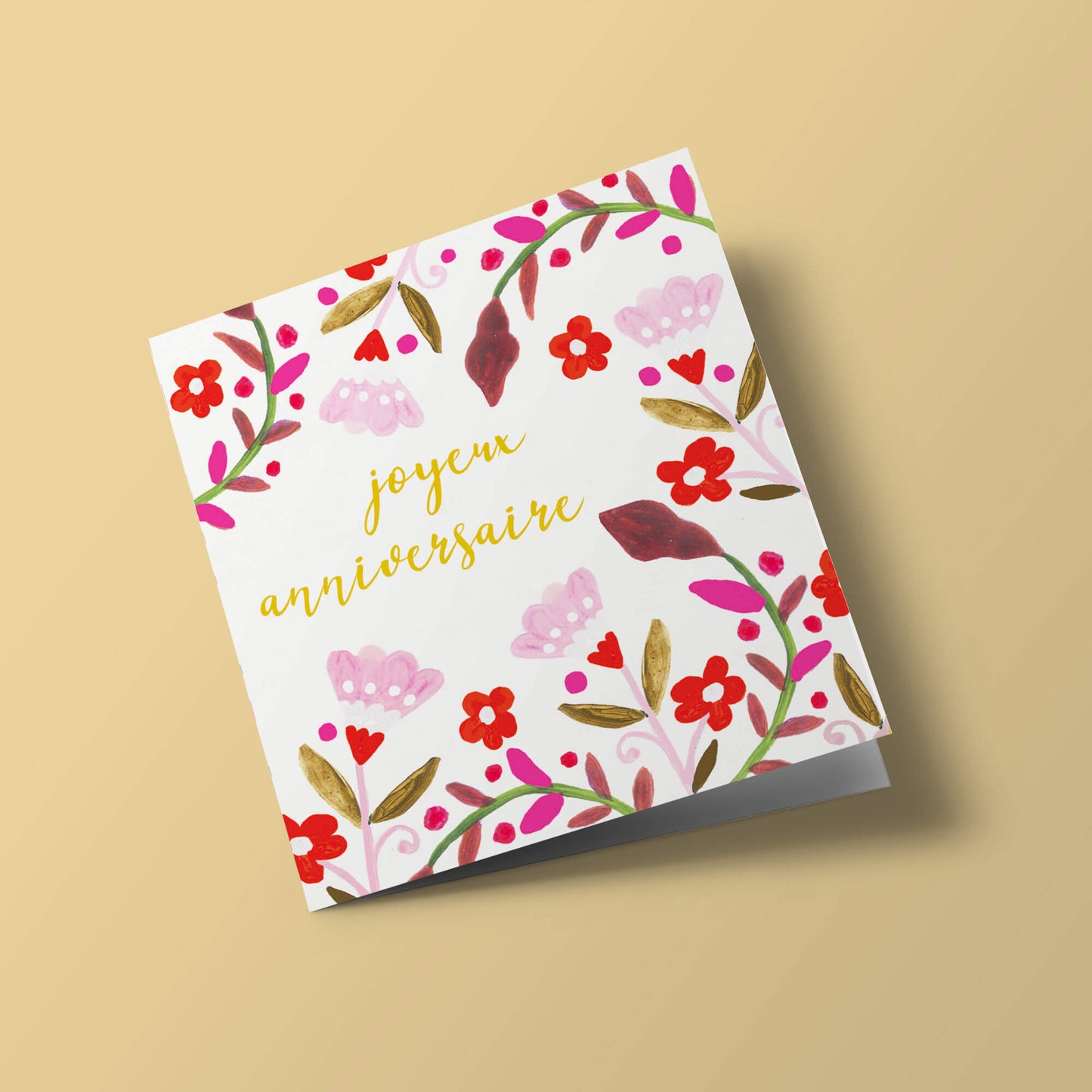 Fiesta - Joyeux anniversaire, fleurs roses et rouges