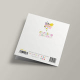Meadow - Marguerites et fleurs roses sur fond gris, joyeux anniversaire