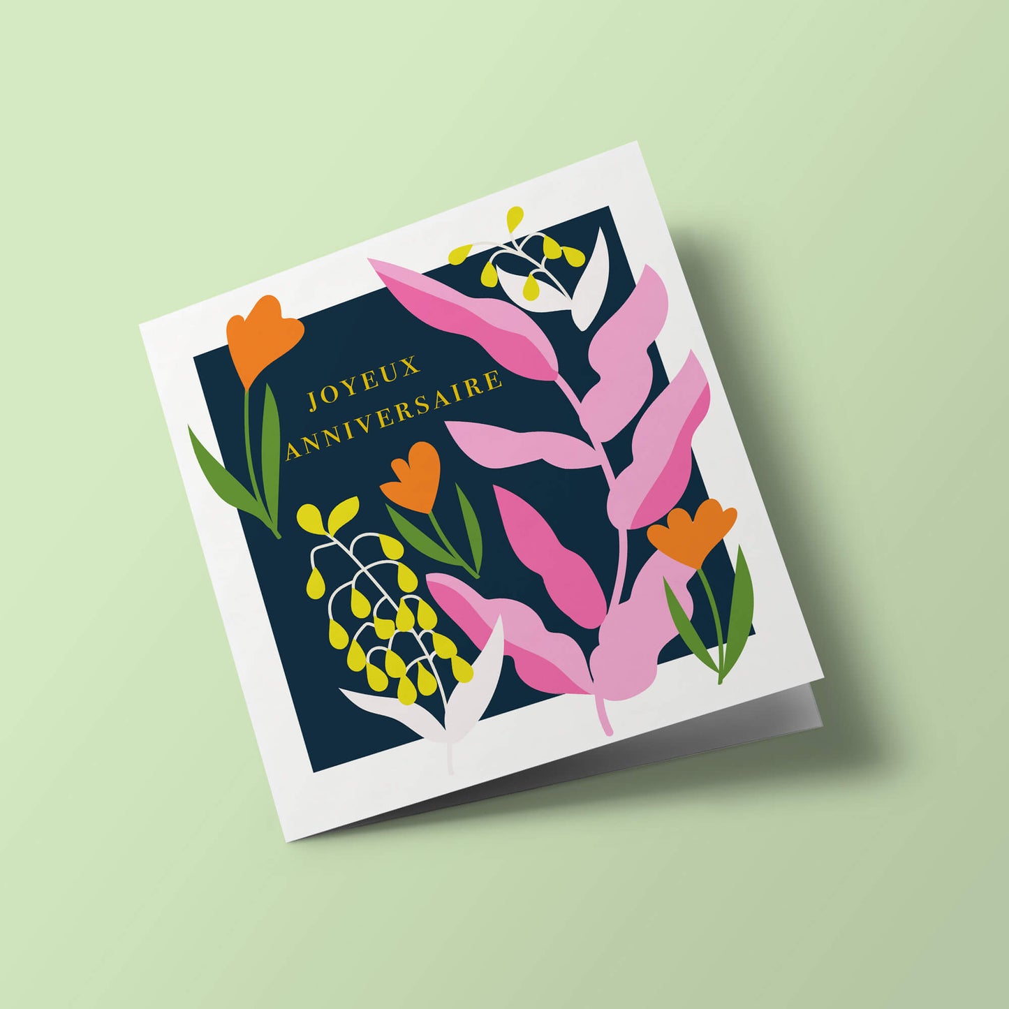 Meadow - Fleurs de couleurs sur fond noir, joyeux anniversaire
