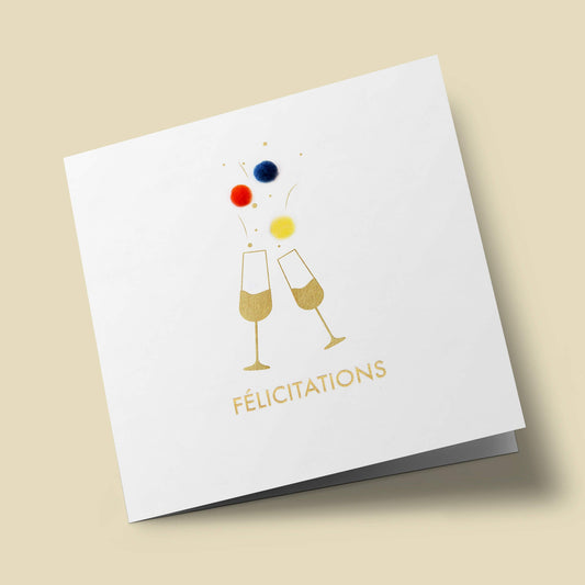 Pompons - felicitations, verres