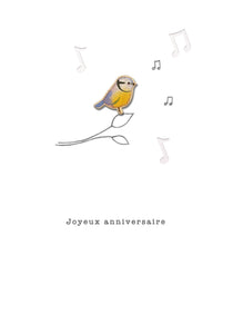 Doodlewood - "Joyeux anniversaire", mésange bleu