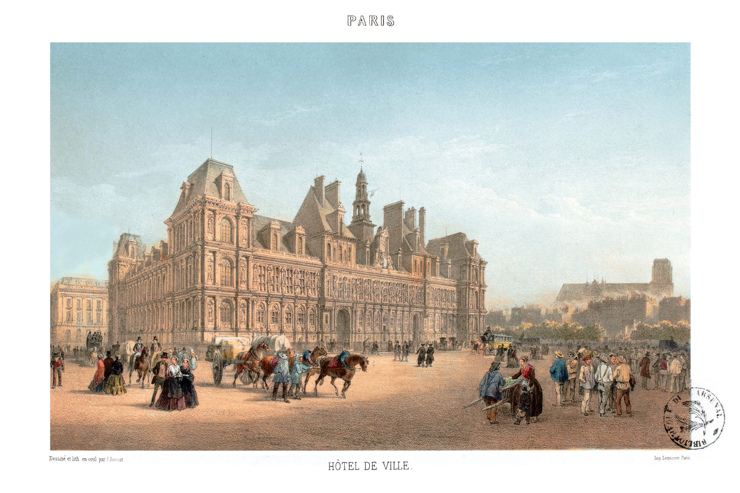 Paris Lithographie - Hôtel de Ville