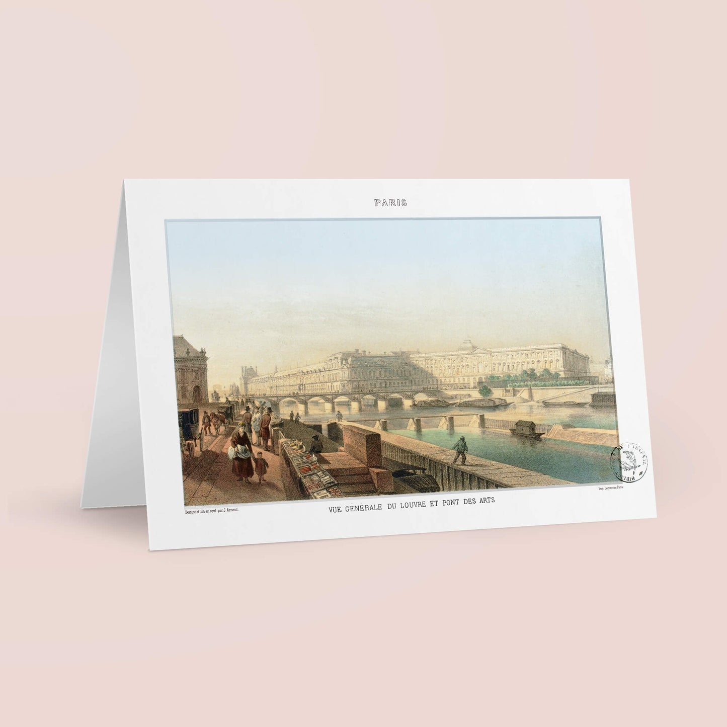 Paris Lithographie - Louvre et Pont des Arts