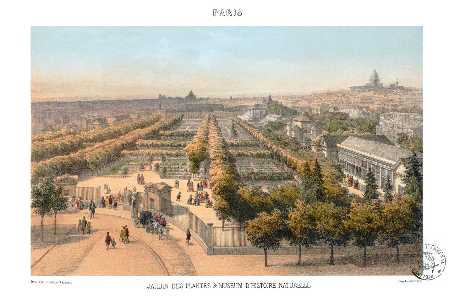 Paris Lithographie - Jardin des Plantes et Museum d'histoire naturelle