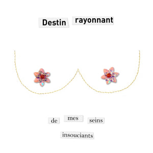 Boutons de roses - "Destin rayonnant" - carte cousue