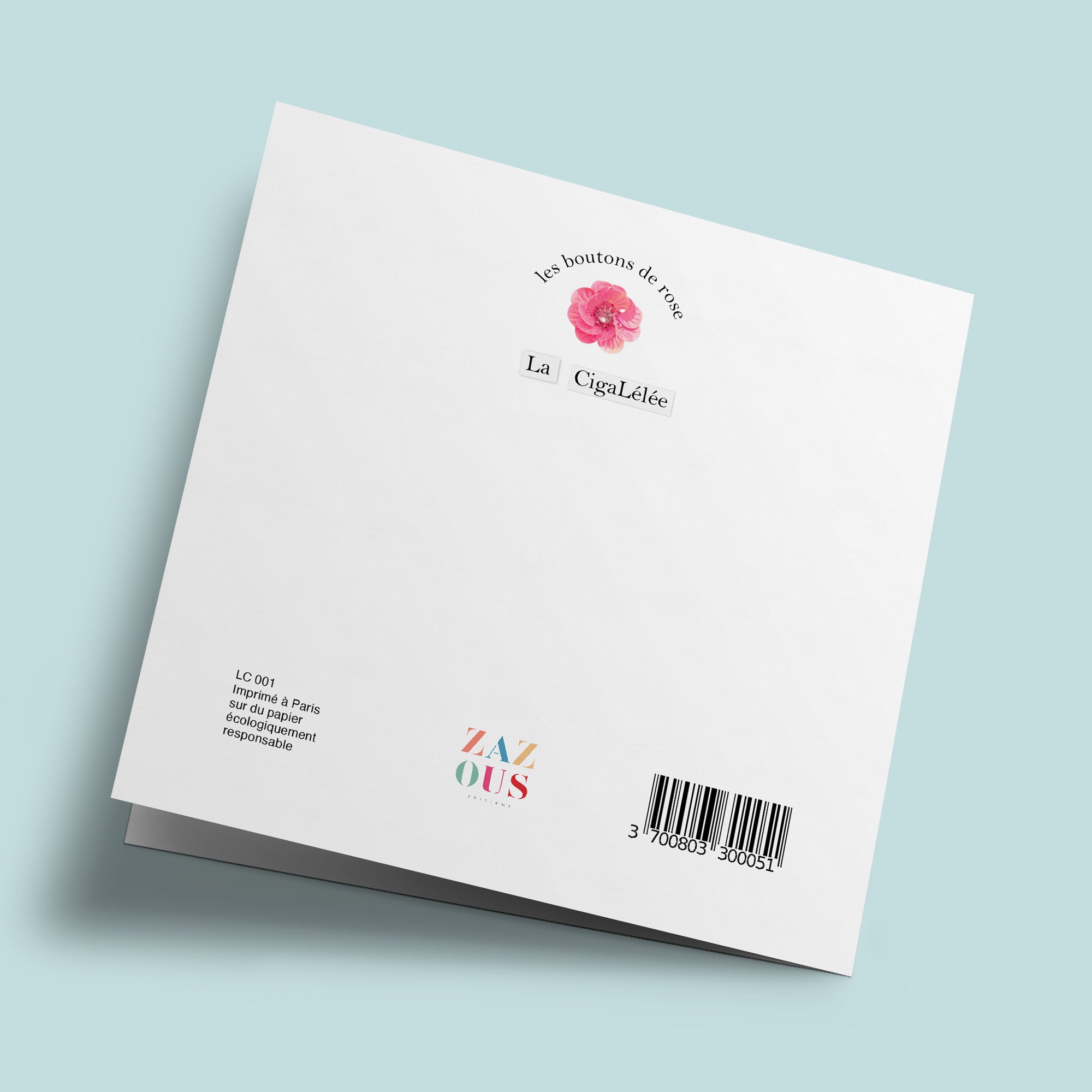 Les Boutons de roses - "Destin rayonnant" - carte cousue