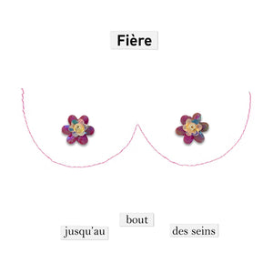 Les Boutons de roses - "Fière" - carte cousue