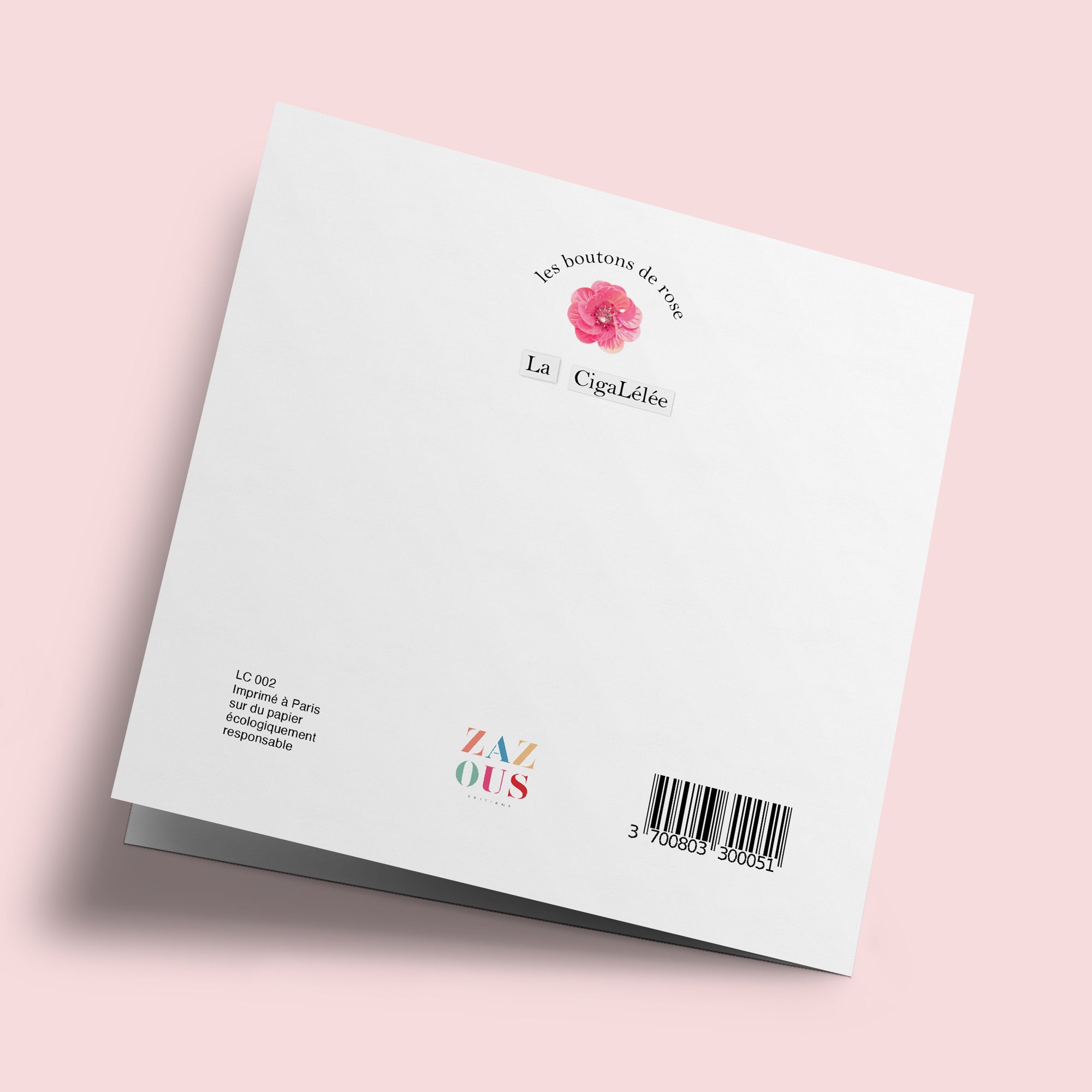 Les Boutons de roses - "Fière" - carte cousue