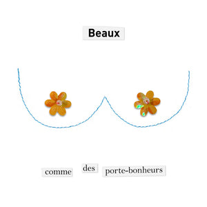 Les Boutons de roses - "Beaux" - carte cousue