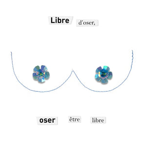 Les Boutons de roses - "Libre d'oser" - carte cousue