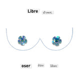 Les Boutons de roses - "Libre d'oser" - carte cousue