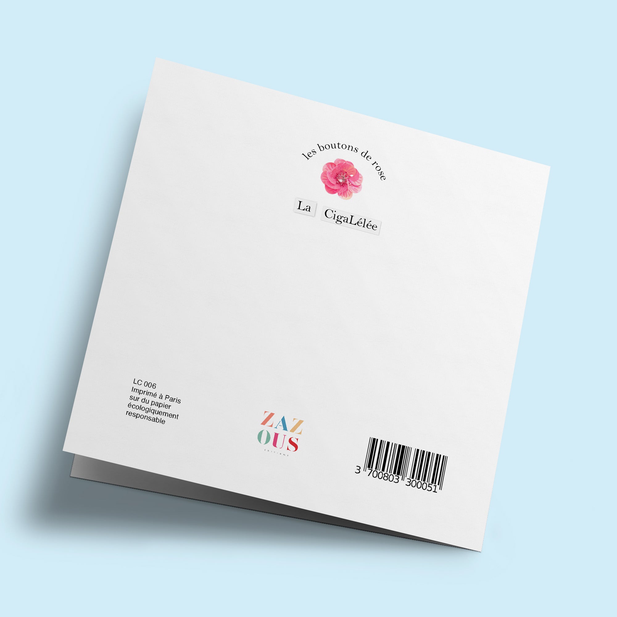 Les Boutons de roses - "Libre d'oser" - carte cousue