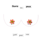 Rosebuds - "Ouvre tes yeux" - embroidered card