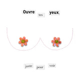 Les Boutons de roses - "Ouvre tes yeux" - carte cousue