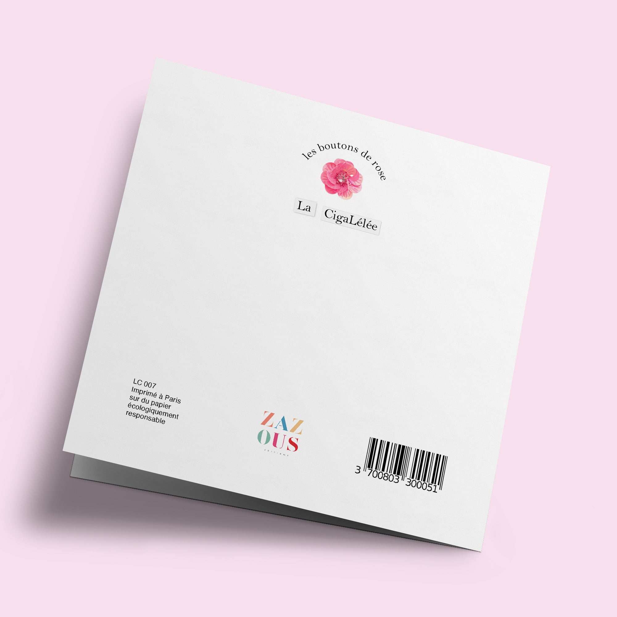 Les Boutons de roses - "Ouvre tes yeux" - carte cousue