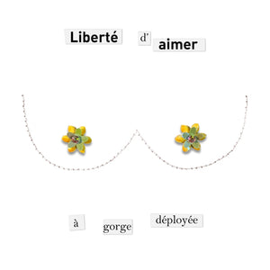 Les Boutons de roses - "Liberté d'aimer" - carte cousue