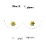 Les Boutons de roses - "Liberté d'aimer" - carte cousue
