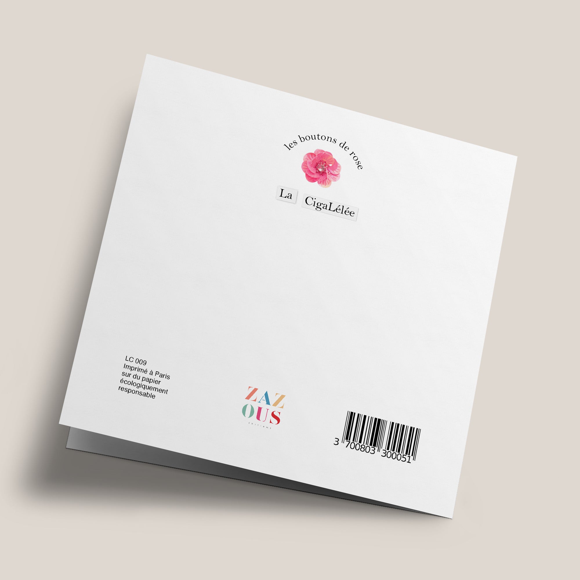 Les Boutons de roses - "Liberté d'aimer" - carte cousue