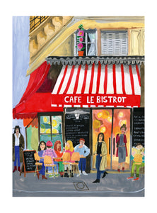 Paris Stamps - Café Le Bistrot