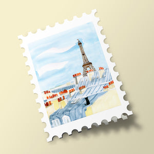 Paris Stamps - Eiffel Tower Roofs