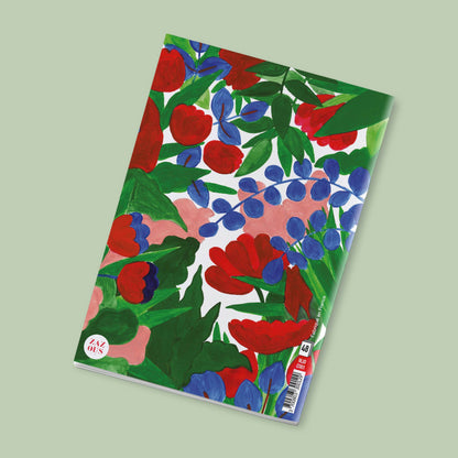 Petit Carnet - Feuilles vertes et fleurs roses
