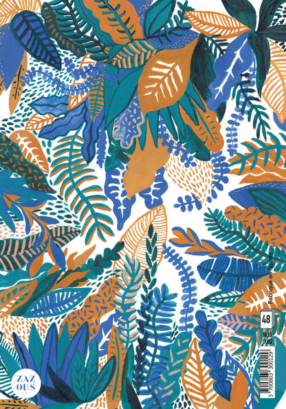 Petit Carnet - Feuilles bleues et oranges