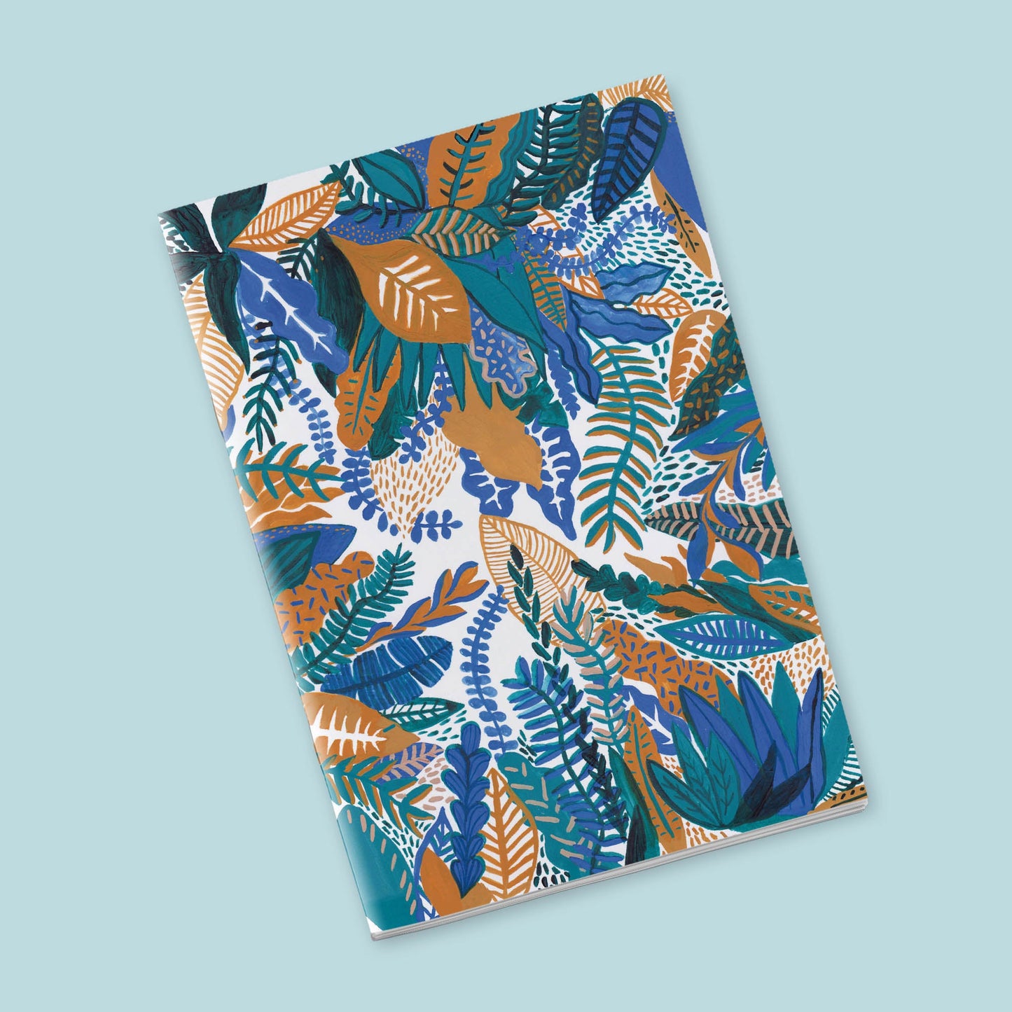 Petit Carnet - Feuilles bleues et oranges