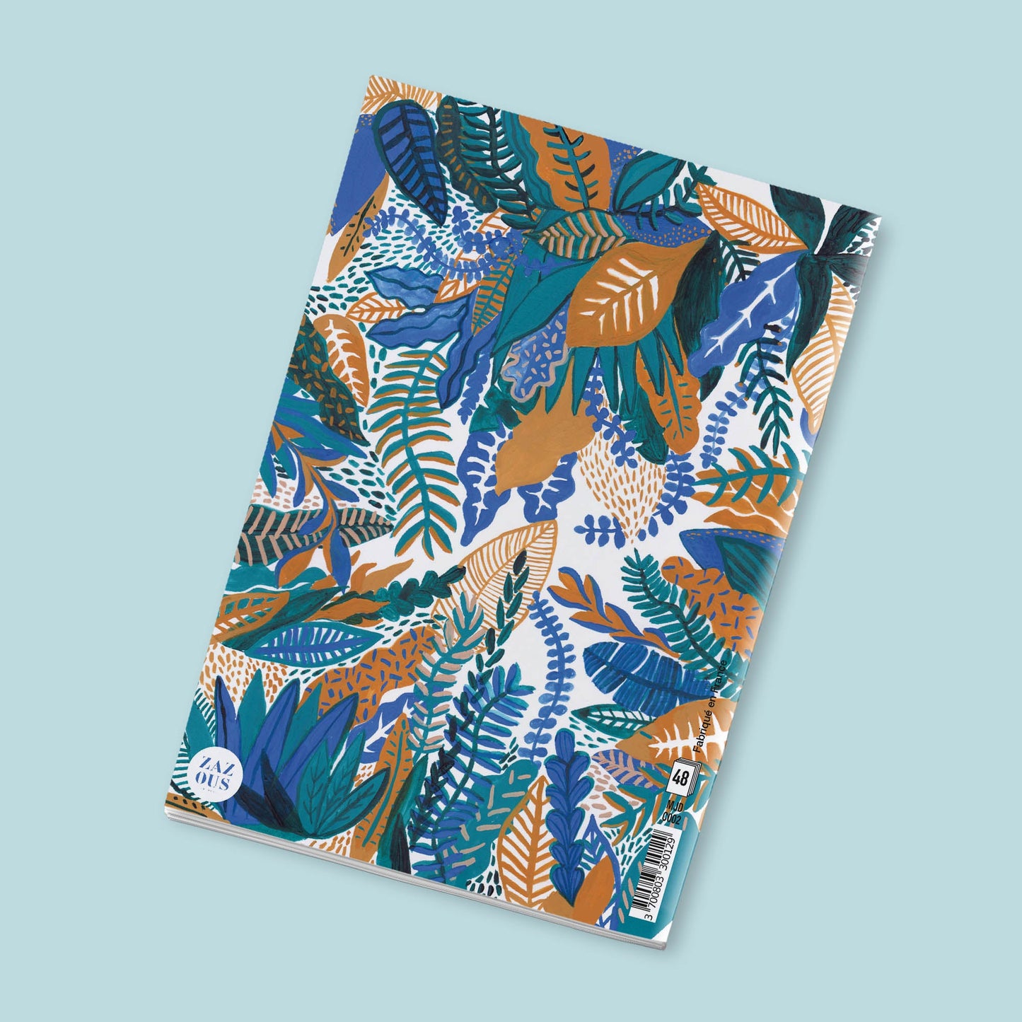 Petit Carnet - Feuilles bleues et oranges