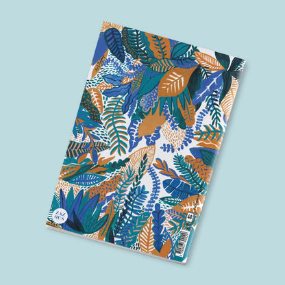Petit Carnet - Feuilles bleues et oranges