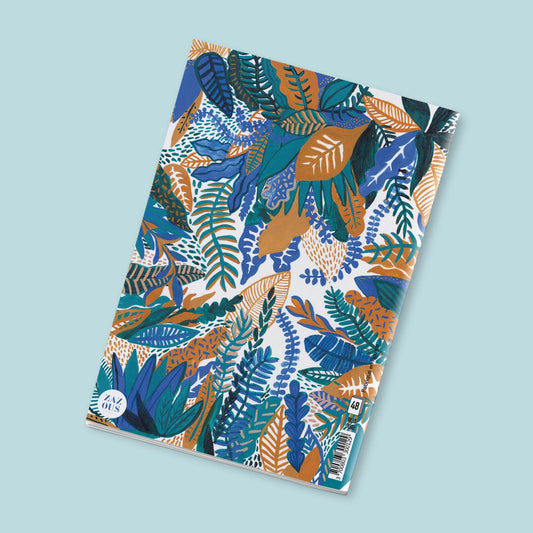 Petit Carnet - Feuilles bleues et oranges