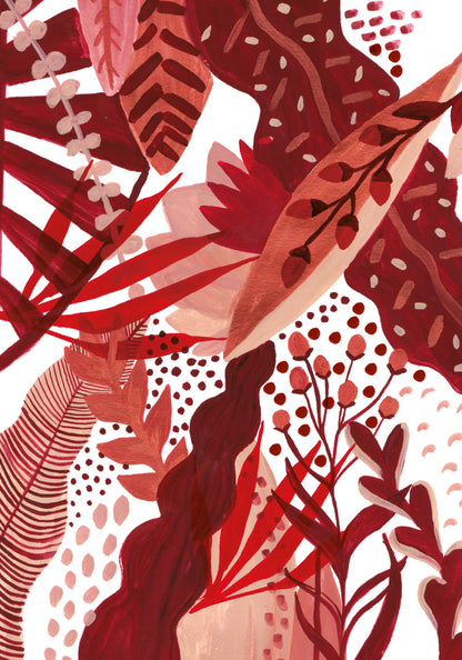 Petit Carnet - Feuilles rouges et corailles