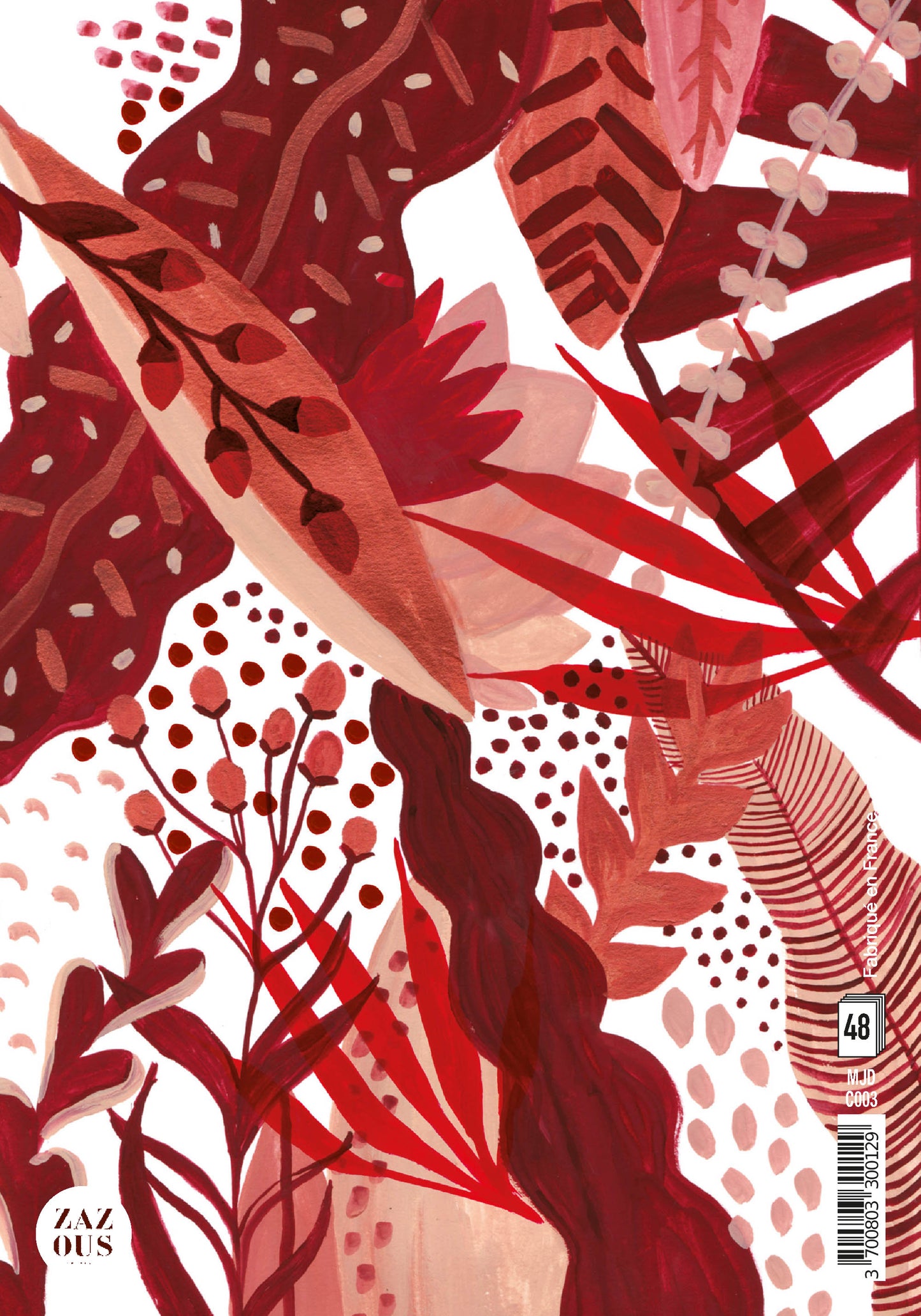 Petit Carnet - Feuilles rouges et corailles